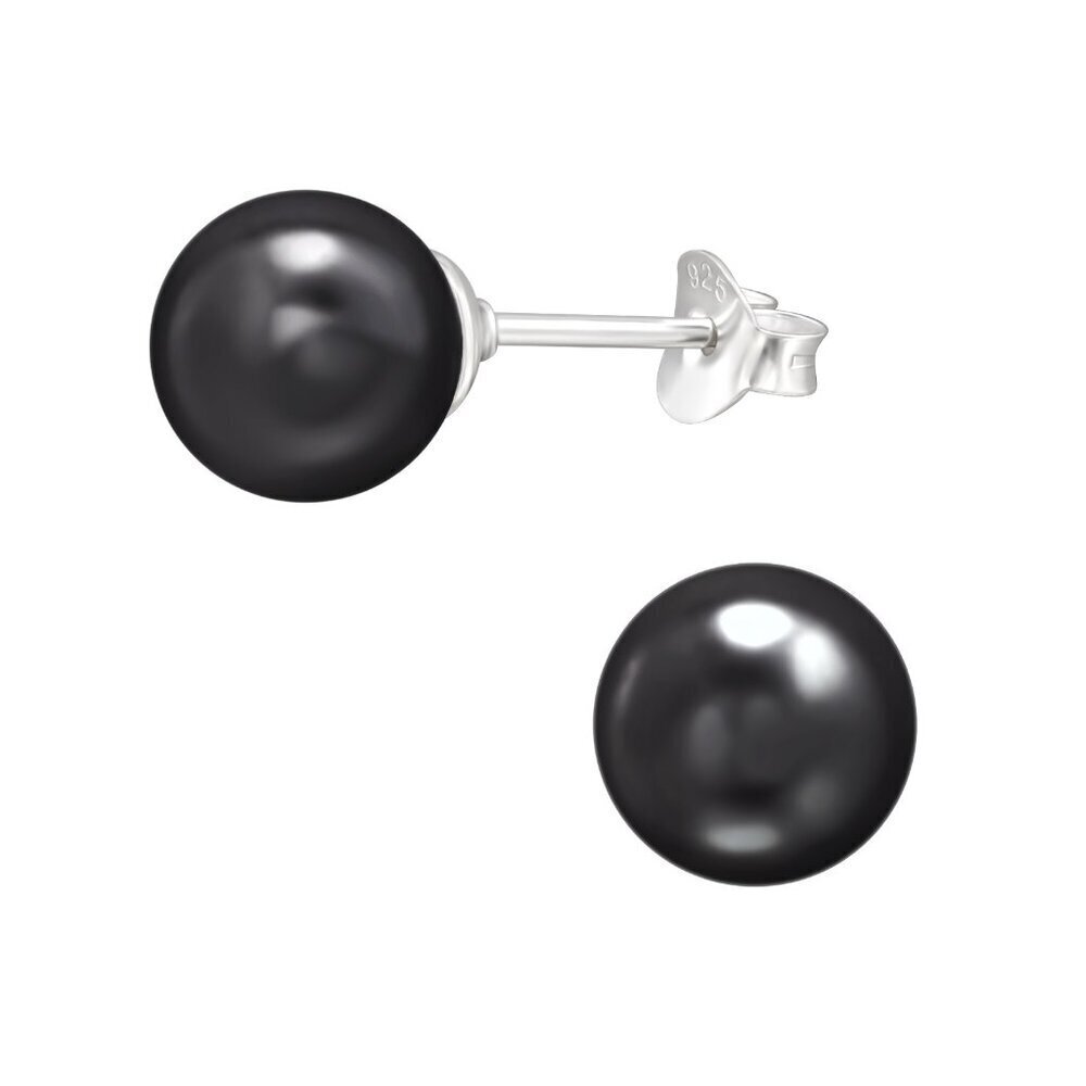 Sterling Silver Black Pearl Earring – Elegant, Hypoallergenic & Timeless 8mm